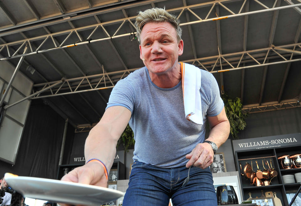 <p>$60 million: Potty-mouthed chef Gordon Ramsay is rarely seen on British TV screens any more having firmly settled for a life Stateside. His firebrand presenting style had lent itself to numerous hit US TV shows. (Steve Jennings/WireImage) </p>