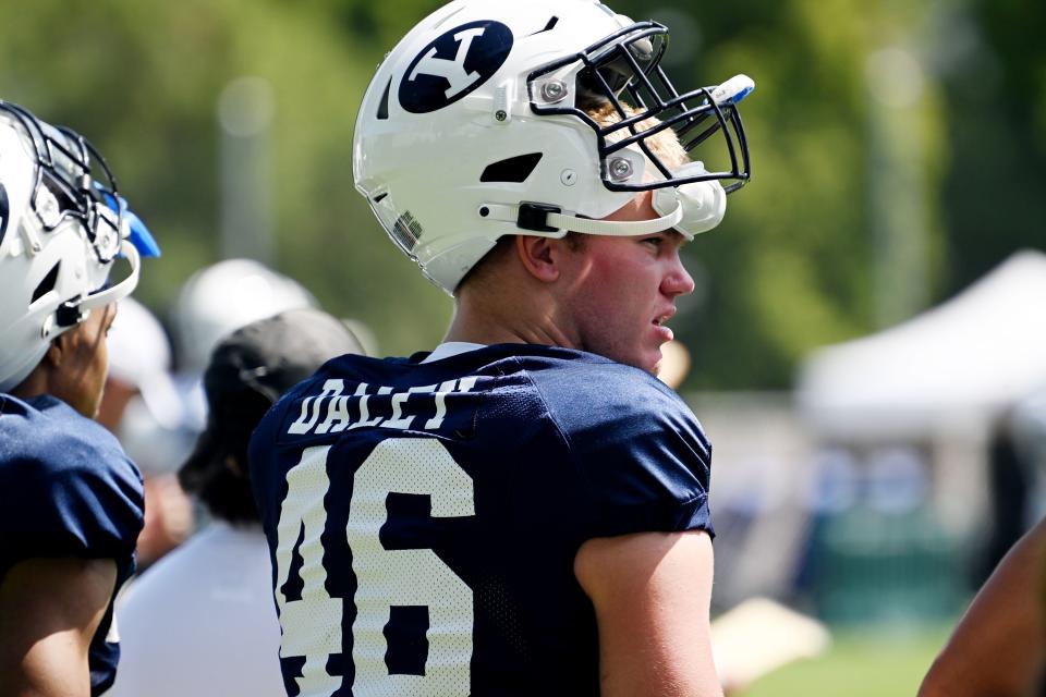 BYU defensive end John Henry Daley watches during BYU football practice in Provo on Tuesday, Aug. 8, 2023. | Scott G Winterton, Deseret News
