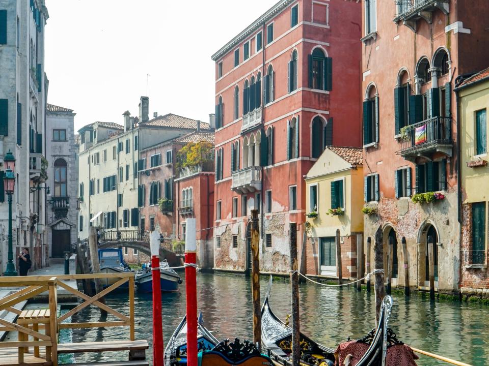 A canal runs through Venice.