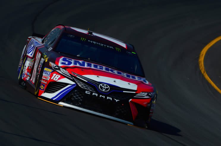 Kyle Busch won the first race at Kentucky from the pole. (Getty)