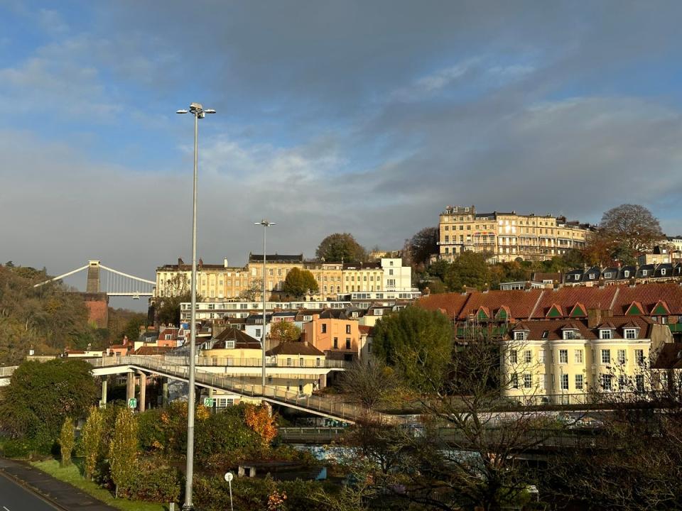 The colourful canopy can be seen on Bristol’s skyline which includes the Clifton Suspension Bridge (Alex Ross)