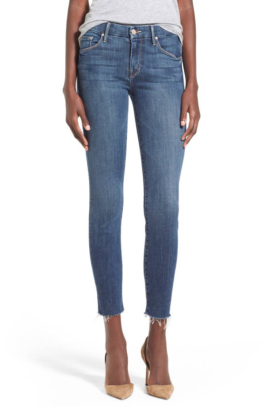 'The Looker' Frayed Ankle Jeans