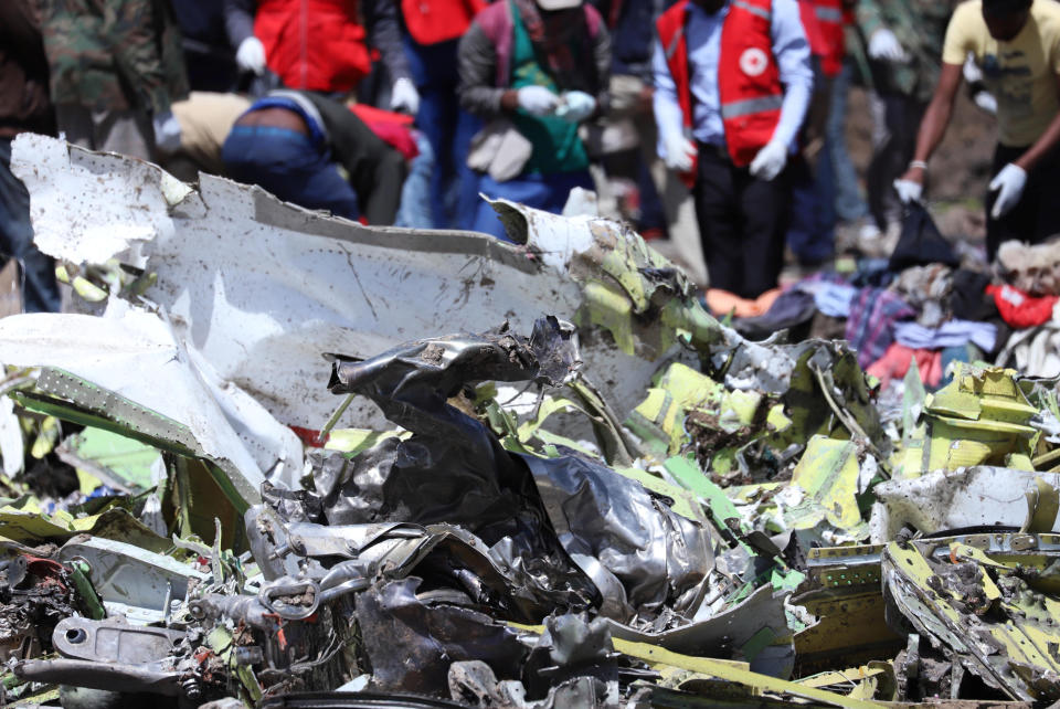 Wreckage is seen at the scene of the Ethiopian Airlines Flight ET 302 plane crash, near the town of Bishoftu, southeast of Addis Ababa, Ethiopia March 11, 2019. (Photo: Tiksa Negeri/Reuters)