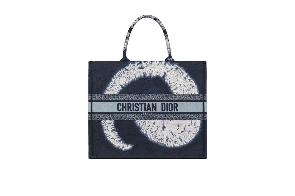 Blue Tie And Dye Embroidery Book Tote