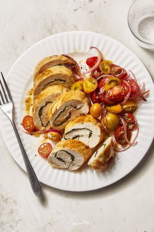 Chicken Roulades With Marinated Tomatoes