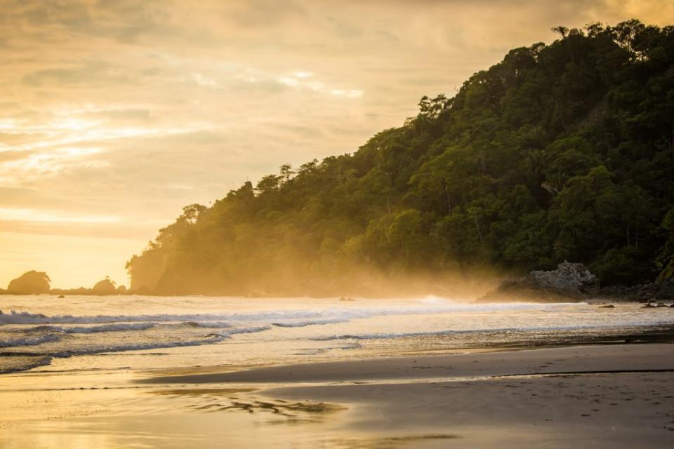 misty day at sunset in Play Grande Costa Rica