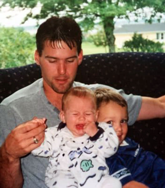 <em>Jamie McManaman with his sons, Carson, centre, and Logan, right. (McManaman family photo)</em>