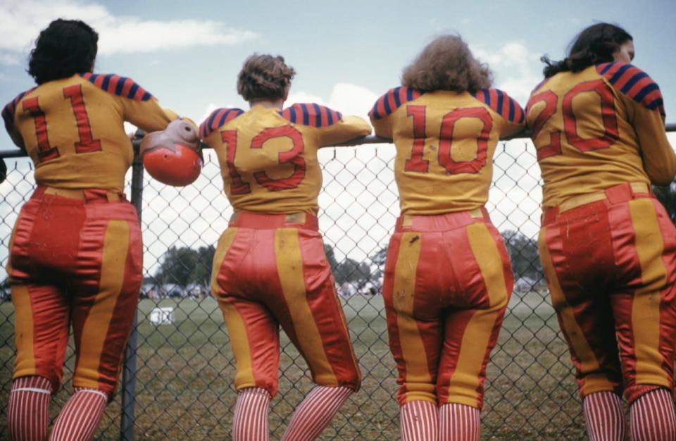 Women’s football players circa 1940s.