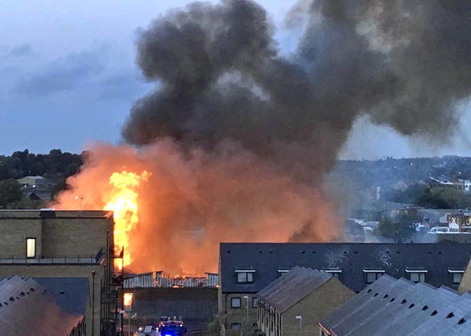 <em>Residents and businesses have been told to close their window as smoke spread across the town (Picture: Chris Piela/PA Wire)</em>