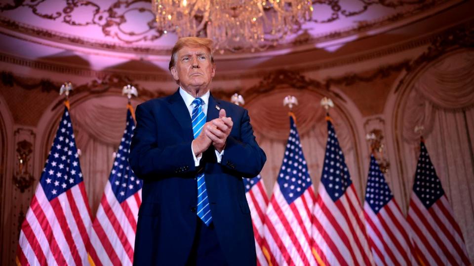 PHOTO: In this March 5, 2024, file photo, Republican presidential candidate, former President Donald Trump attends a Super Tuesday election night watch party, at Mar-a-Lago, in West Palm Beach, Fla. (Win McNamee/Getty Images, FILE)