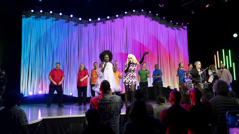 From left: Bob The Drag Queen, Trixie Mattel and Rosie O’Donnell - Credit: Beth Dubber/Netflix