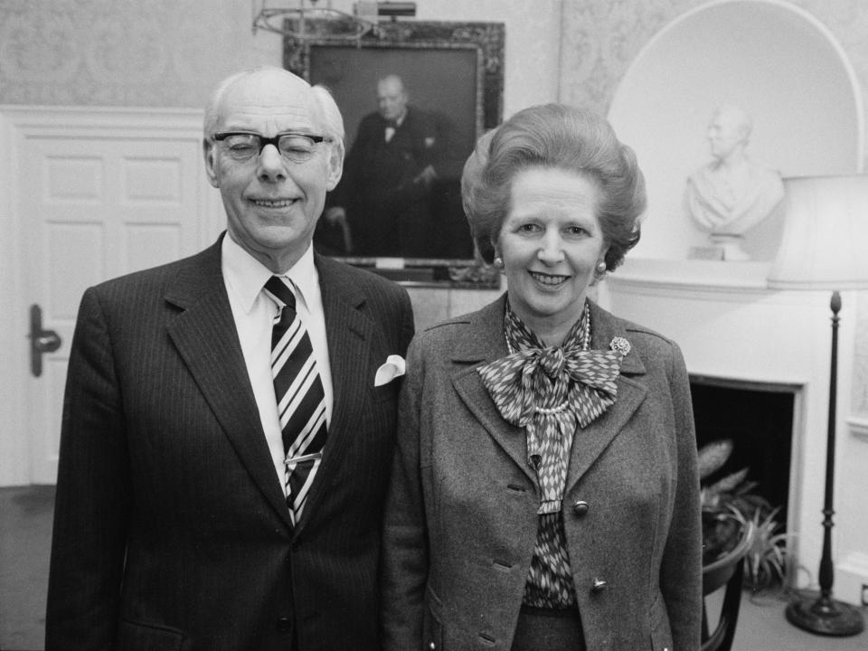 <p>Denis and Margaret Thatcher, pictured in 10 Downing Street in 1985</p>Getty Images