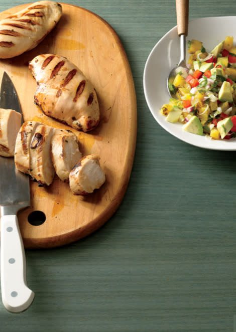 Chicken Breasts with Grilled Tropical Salsa