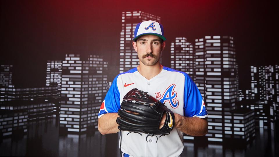 NORTH PORT, FLORIDA - FEBRUARY 21: Spencer Strider of the  Atlanta Braves poses for a photo during Spring Training at CoolToday Park on February 21, 2023 in Venice, Florida. (Photo by Octavio Jones/Atlanta Braves)