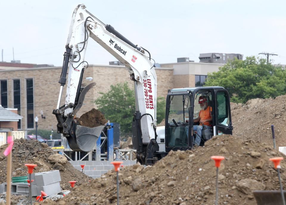 Construction continues on a new preschool through second grade buiding at the corner of Charlotte and Ream street NW in North Canton. The new primary school is expected to open in fall 2023.