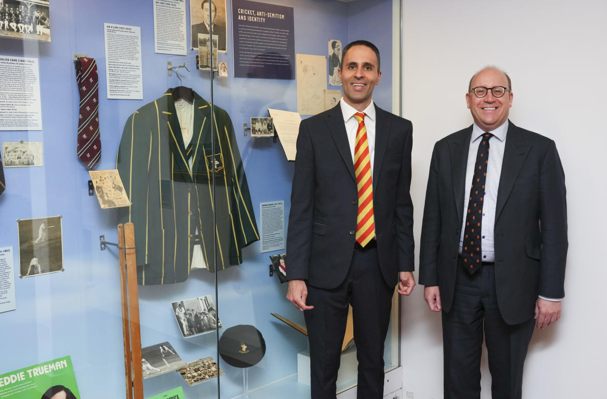 MCC members Zaki Cooper and Daniel Lightman KC at the Cricket and Jewish Community exhibition (MCC/Jed Leicester)