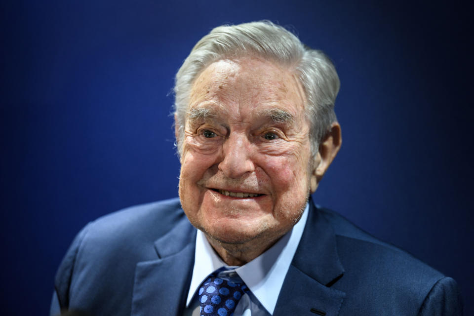 George Soros at the World Economic Forum annual meeting in Davos, Switzerland (Fabrice Coffrini / AFP via Getty Images file )