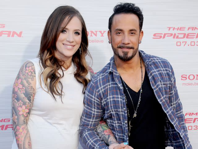 <p>Gregg DeGuire/WireImage</p> AJ McLean and Rochelle DeAnna McLean arrive at "The Amazing Spiderman" Los Angeles Premiere on June 28, 2012 in Westwood, California