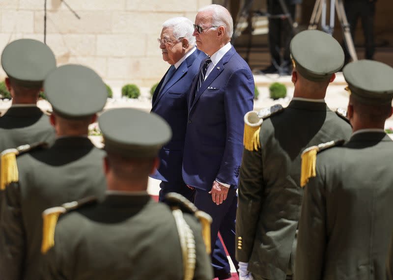 U.S. President Biden meets Palestinian President Abbas in the West Bank