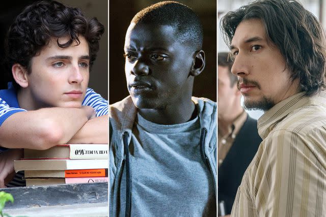 <p>Sony Pictures Classics/Courtesy Everett Collection; Universal Pictures/Courtesy Everett Collection; David Lee/Focus Features/Courtesy Everett Collection</p> Timotheé Chalamet in 'Call Me By Your Name," Daniel Kaluuya in 'Get Out,' and Adam Driver in 'BlacKkKlansman'