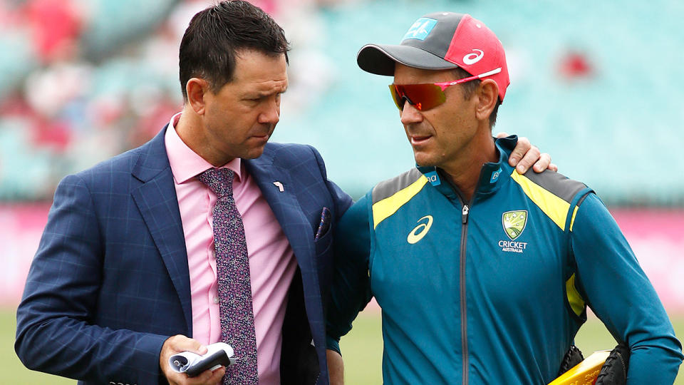 Cricket great Ricky Ponting has slammed the situation that has led to Justin Langer's resignation as Australia's coach. Pic: Getty