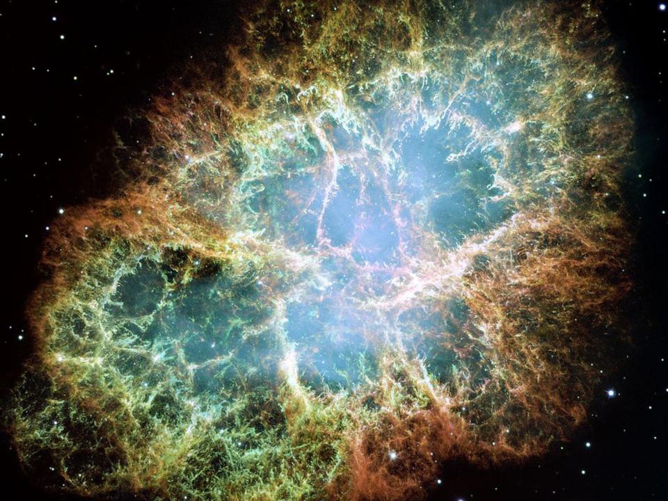 The Crab Nebula is a pulsar wind nebula associated with the 1054 supernova. It is located about 6,500 light-years from the Earth