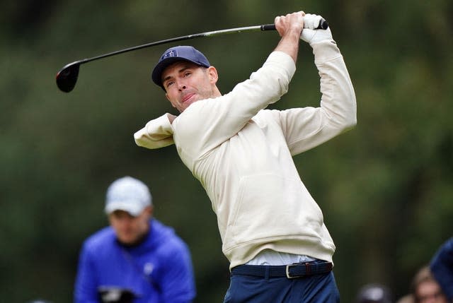 James Anderson plays a golf shot