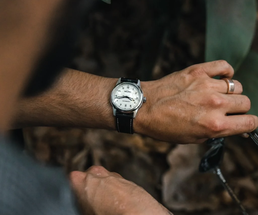 weiss watch on wrist