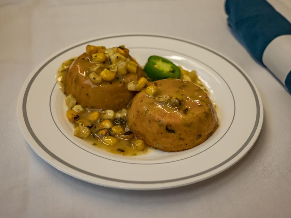 mexican souffle appetizer on amtrak train