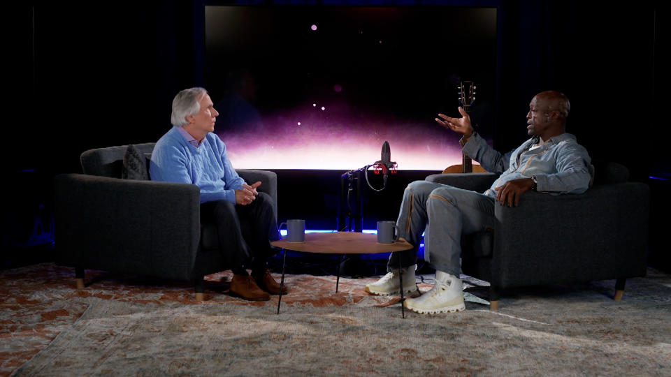 Winkler interviews Seal on an episode of PBS Arts Talks. (Courtesy PBS)