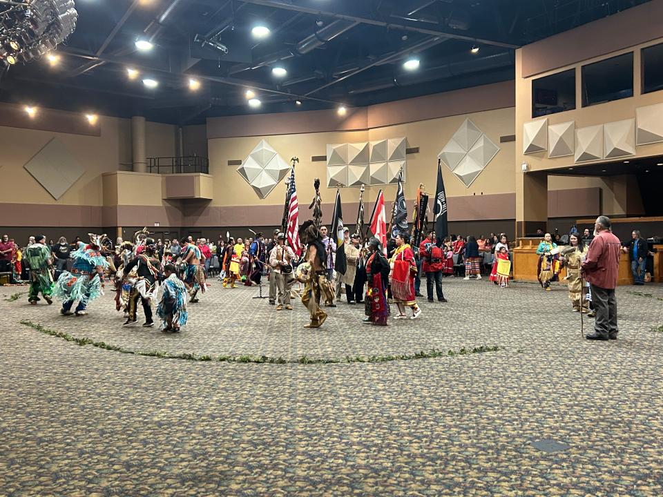 Hundreds of people attended the Sault Tribe of Chippewa Indians' Honoring Our Veterans Powwow to celebrate Veterans Day at Kewadin Casino on Nov. 11, 2023.