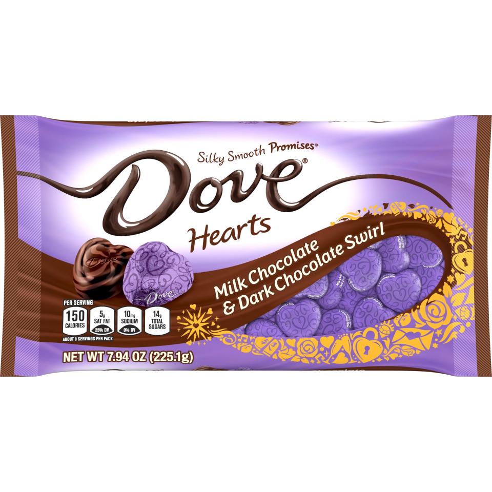 29) Dove Promises Milk & Dark Chocolate Swirl Hearts