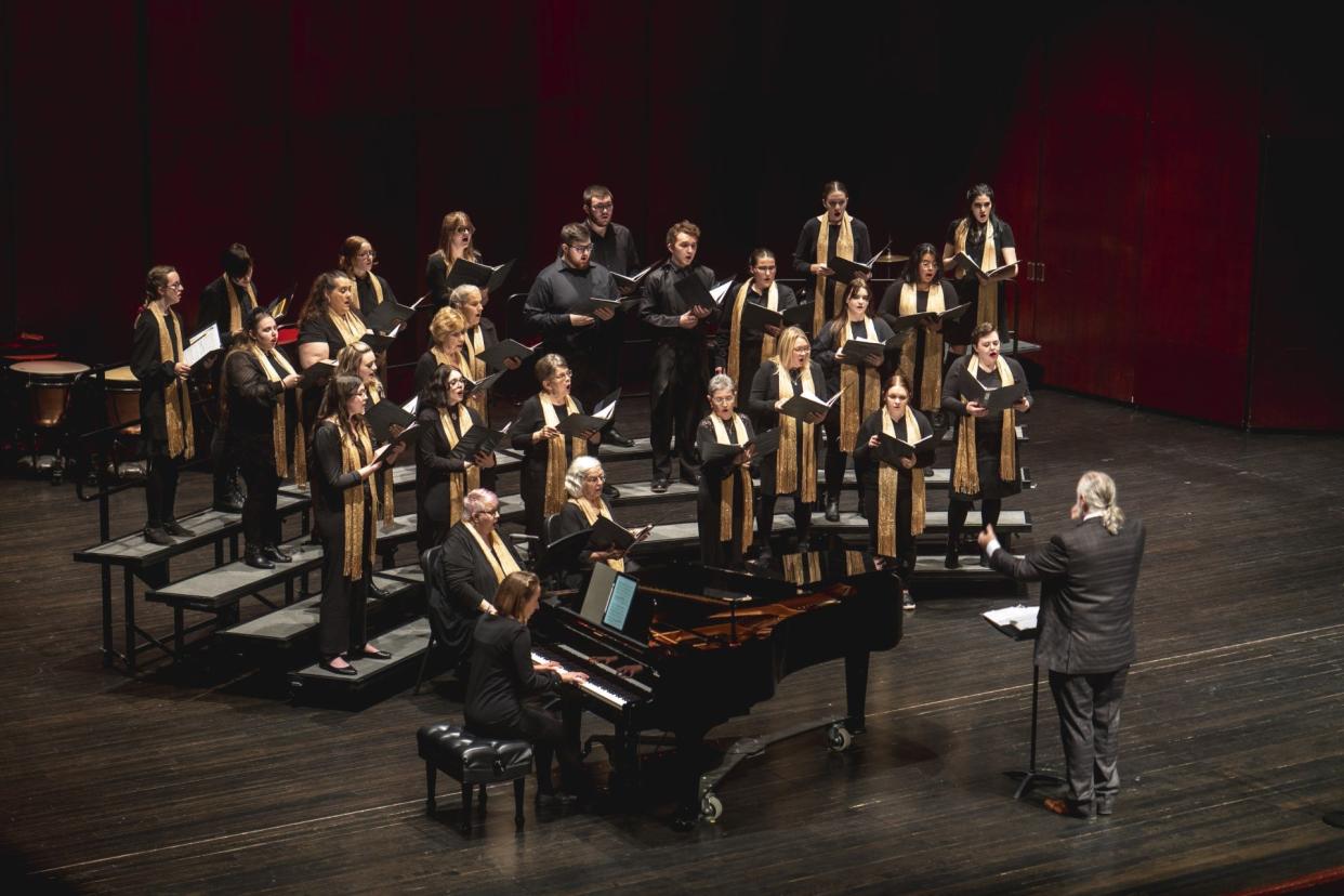 The Agora Chorale is shown earlier this school year. The chorale will perform with the Bedford High School Varsity Choir tonight.