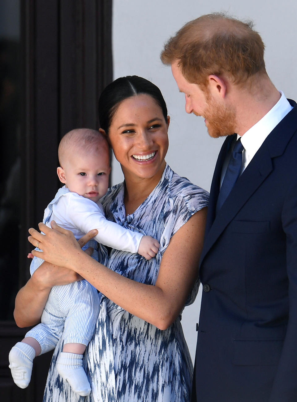 One of Meghan's most searched ensembles of 2019 was a dress by Club Monaco, which she wore to visit Archbishop Desmond Tutu in South Africa, accompanied by baby Archie and Prince Harry. [Photo: Getty]