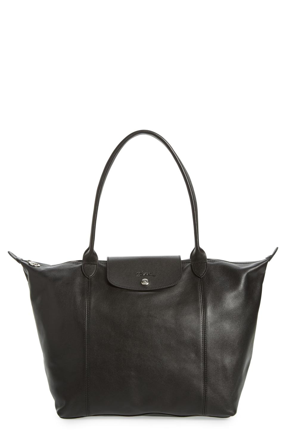 Le Pliage Cuir Leather Tote