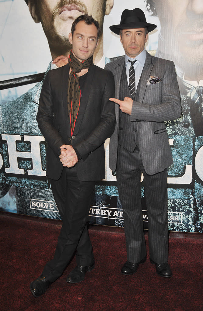 Sherlock Holmes UK Premiere 2009 Jude Law Robert Downey Jr.