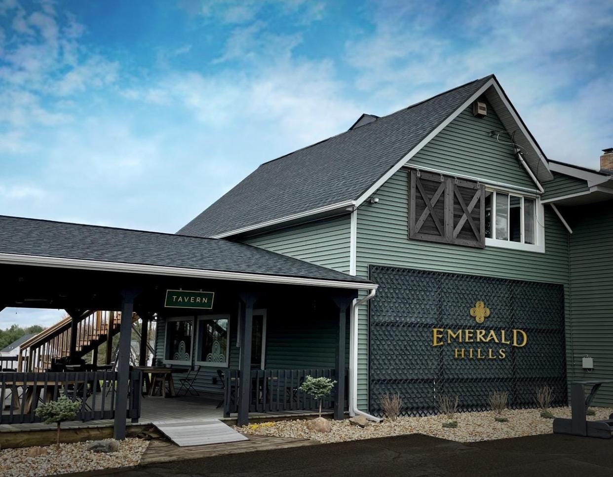 The newly-renovated Tavern at Emerald Hills is shown. A new roof, windows, doors and siding have been installed, updated lighting and fans placed on the patio and a pro shop restored to the clubhouse. Future interior renovations, to be achieved in stages, will allow the tavern to operate year-round.