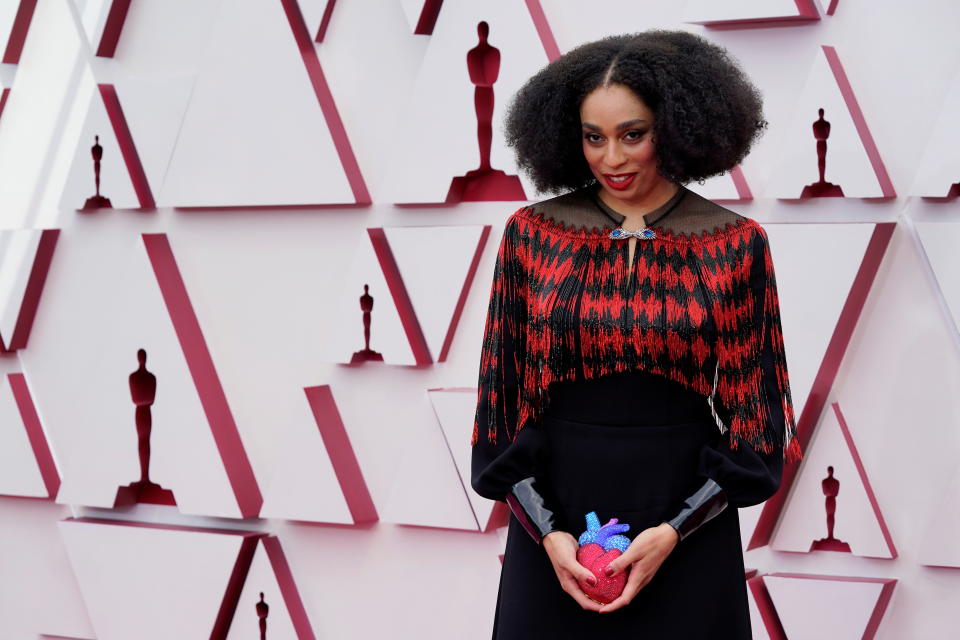 Celeste Waite arrives to the 93rd Academy Awards, at Union Station, in Los Angeles, U.S., April 25, 2021. Chris Pizzello/Pool via REUTERS