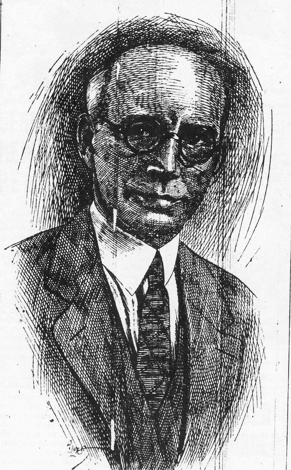 A 1920s pen and ink drawing of Thomas Reed Martin. Brought to Sarasota by Bertha Palmer to design her home, Martin went on to become one of the city’s most prolific architects.