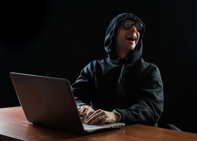 Hacker in front of his computer