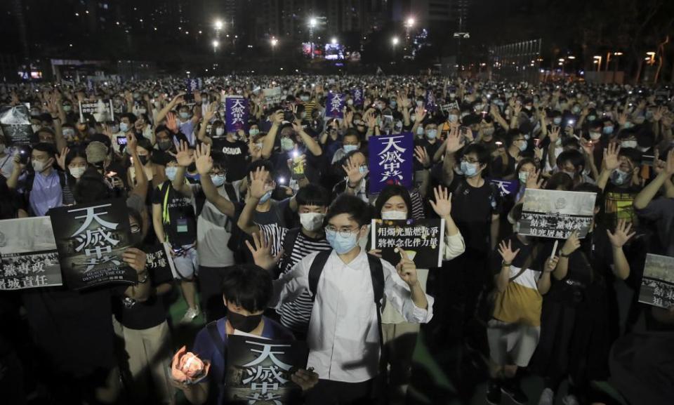 <span>Photograph: Kin Cheung/AP</span>