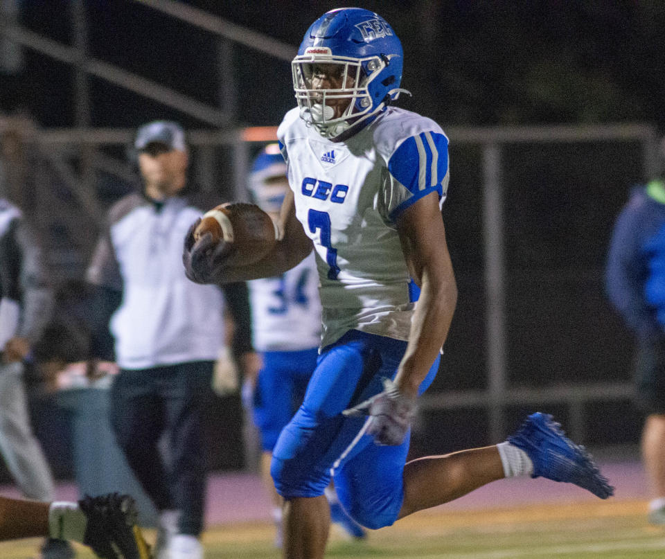 Conwell-Egan’s Sincer Fairey is a two-way standout at running back and defensive end for the Eagles.