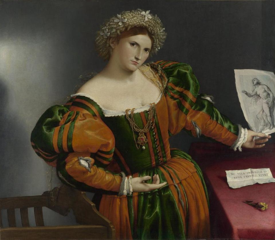 Portrait of a woman inspired by Lucretia, about 1530-33, by Lorenzo Lotto