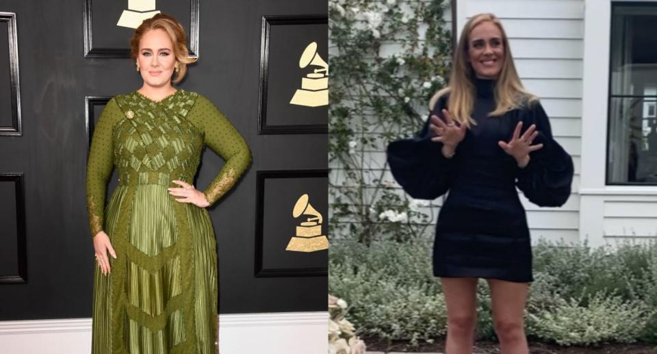 Adele's former personal trainer is speaking out on the star's physical transformation. (Images via Getty Images/Instagram). 