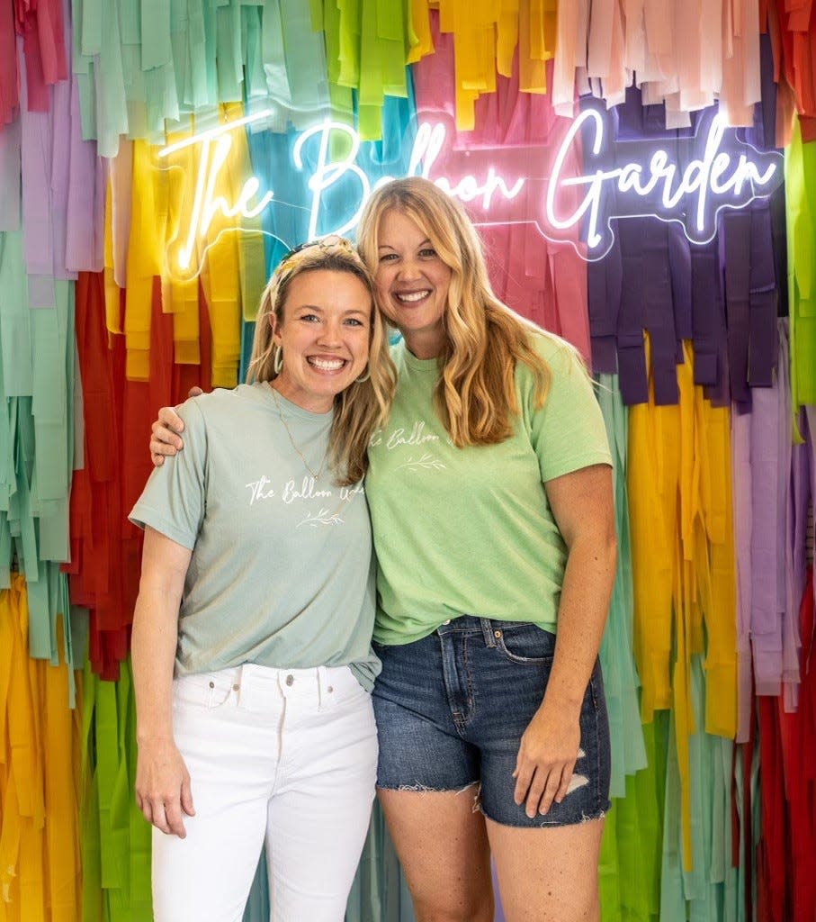 Ashley Reed, left, and Colleen Martin have seen their Balloon Garden business take off in Bearden.