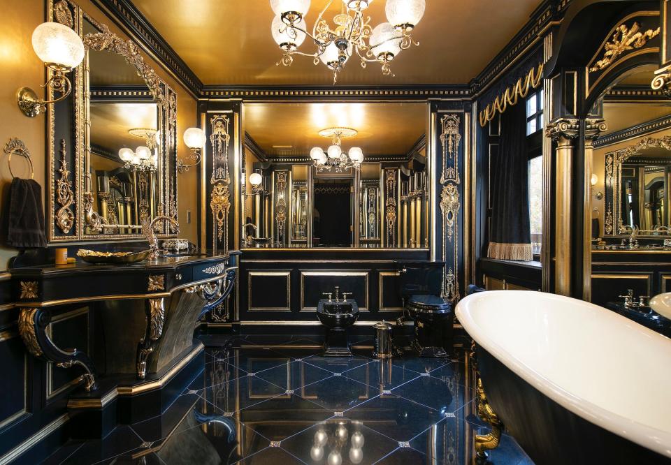 A bathroom in Kat Von D's California home.