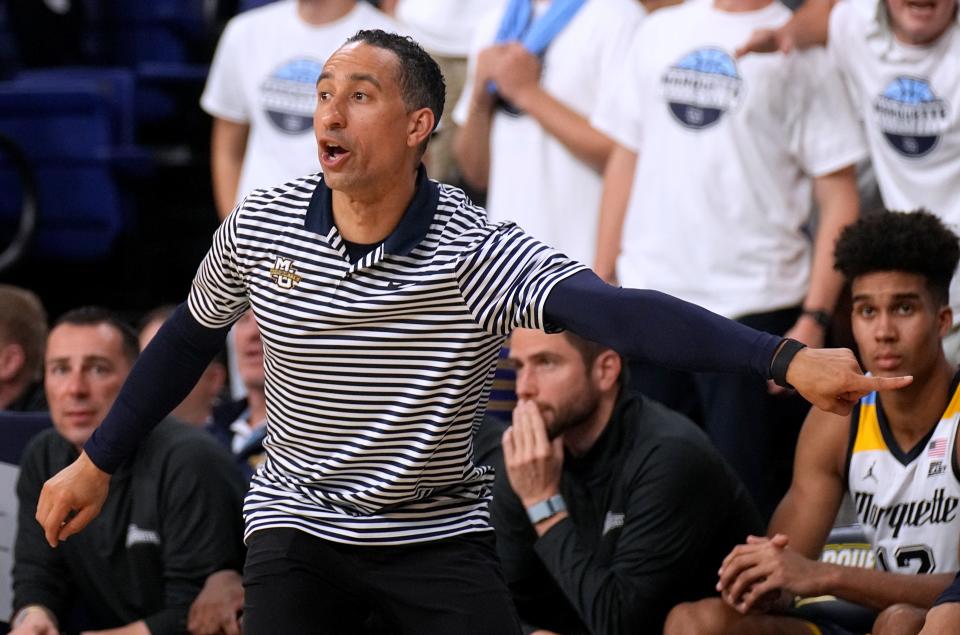 Marquette head coach Shaka Smart is shown during the second half of their game Thursday, November 10, 2022 at the Al McGuire Center in Milwaukee, Wis. Marquette beat Central Michigan 97-73.