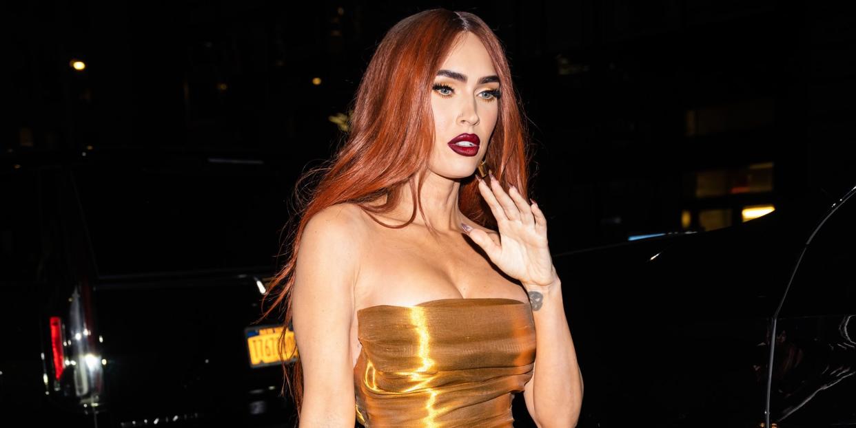 new york, new york   october 25 megan fox is seen in midtown on october 25, 2022 in new york city photo by gothamgc images