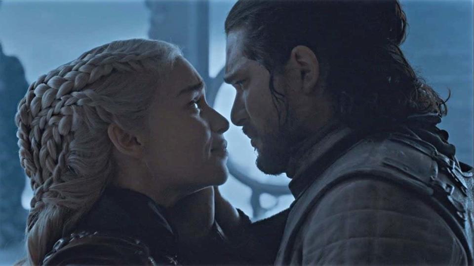 Daenerys and Jon Snow in 'Game of Thrones'. (Credit: HBO)