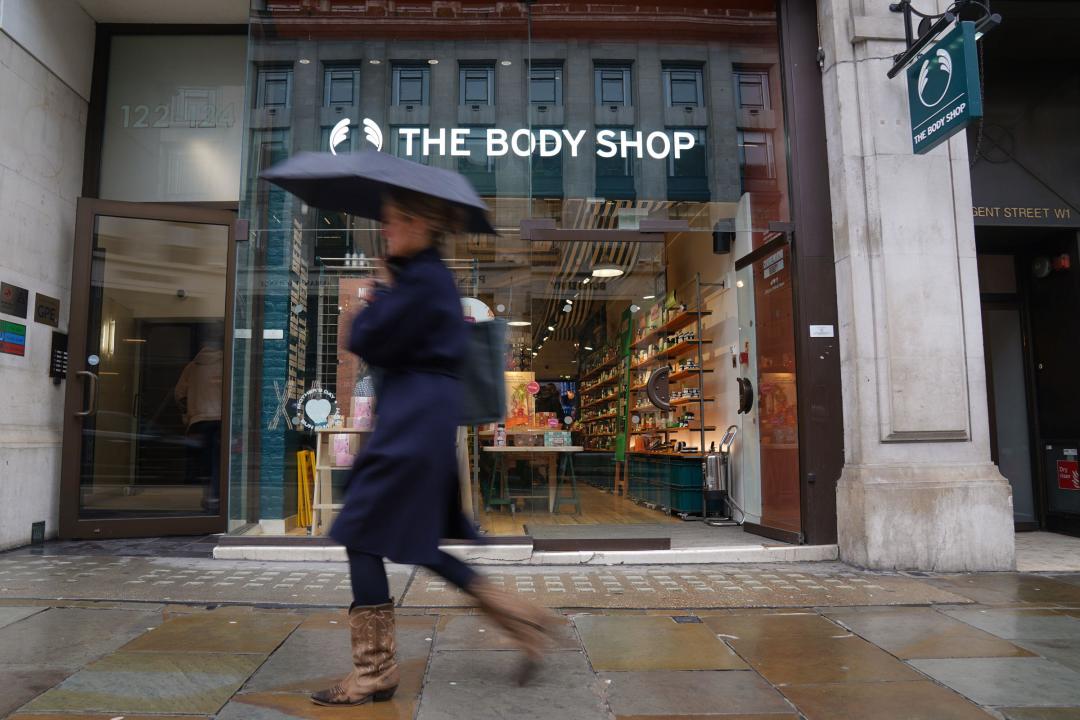 A person walks past The Body Shop store on Regent Street, central London, which is one of another 75 UK stores due to shut within the next six weeks, with the loss of 489 jobs. The high street skincare and cosmetics chain tumbled into administration earlier this month. Picture date: Thursday February 29, 2024.